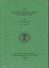 Image of Perancangan sistem informasi akuntansi penjualan dan penerimaan kas pada PT. Yudhistira Makassar.