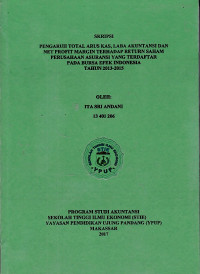 Image of Pengaruh total arus kas, laba akuntansi dan nex profit margin terhadap return saham perusahaan asuransi yang terdapat